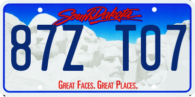 SD license plate 87ZT07
