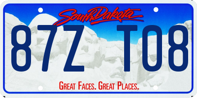 SD license plate 87ZT08