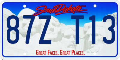 SD license plate 87ZT13