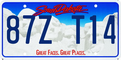 SD license plate 87ZT14