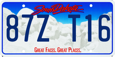 SD license plate 87ZT16