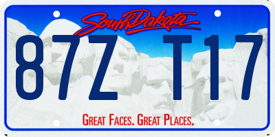 SD license plate 87ZT17
