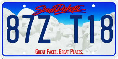 SD license plate 87ZT18