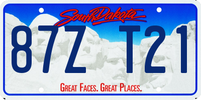 SD license plate 87ZT21
