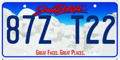 SD license plate 87ZT22