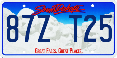 SD license plate 87ZT25