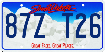 SD license plate 87ZT26