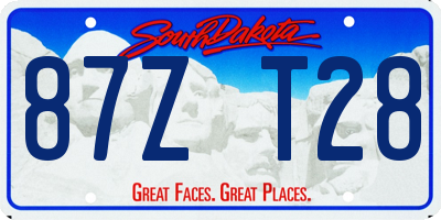SD license plate 87ZT28