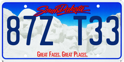 SD license plate 87ZT33
