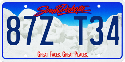 SD license plate 87ZT34