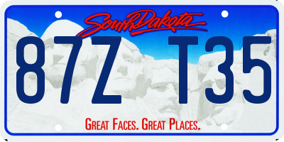 SD license plate 87ZT35