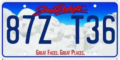 SD license plate 87ZT36