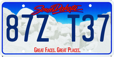 SD license plate 87ZT37