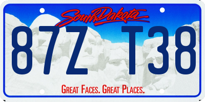 SD license plate 87ZT38