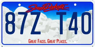 SD license plate 87ZT40