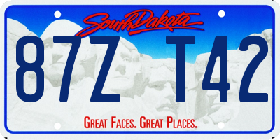 SD license plate 87ZT42
