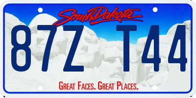 SD license plate 87ZT44