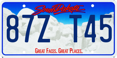 SD license plate 87ZT45