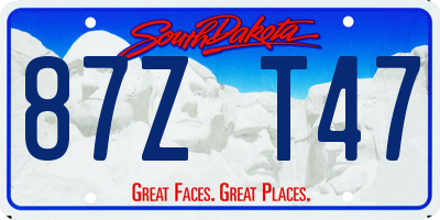 SD license plate 87ZT47