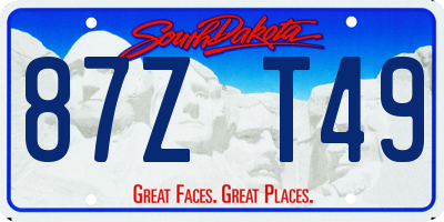 SD license plate 87ZT49
