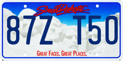 SD license plate 87ZT50