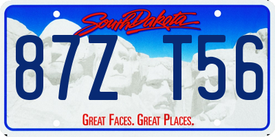 SD license plate 87ZT56