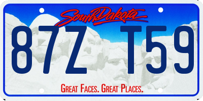SD license plate 87ZT59