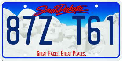 SD license plate 87ZT61