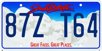 SD license plate 87ZT64