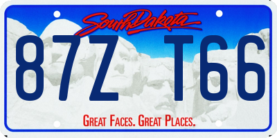 SD license plate 87ZT66
