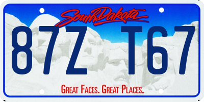 SD license plate 87ZT67
