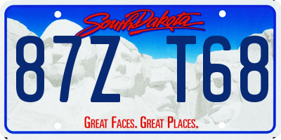 SD license plate 87ZT68