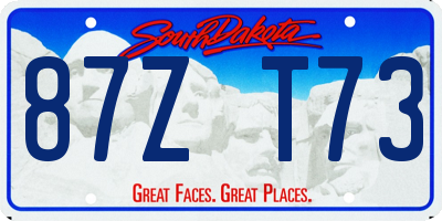SD license plate 87ZT73