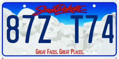 SD license plate 87ZT74