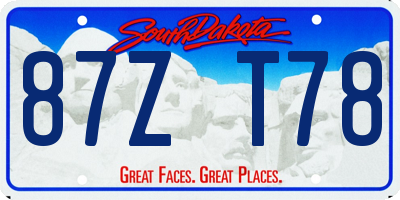 SD license plate 87ZT78