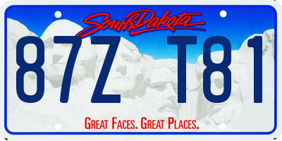 SD license plate 87ZT81