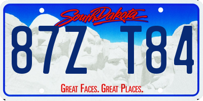 SD license plate 87ZT84