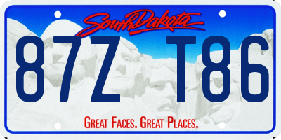 SD license plate 87ZT86