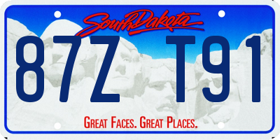 SD license plate 87ZT91