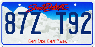 SD license plate 87ZT92
