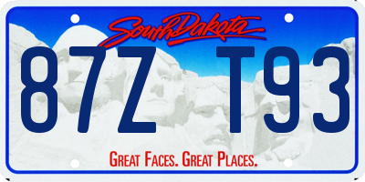 SD license plate 87ZT93