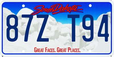 SD license plate 87ZT94