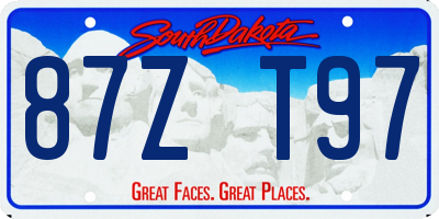 SD license plate 87ZT97