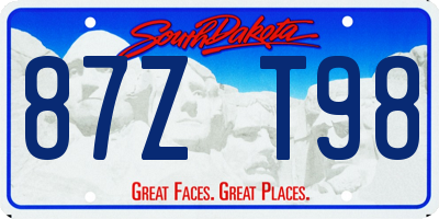 SD license plate 87ZT98