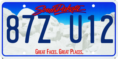 SD license plate 87ZU12