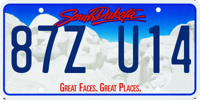SD license plate 87ZU14