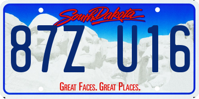 SD license plate 87ZU16