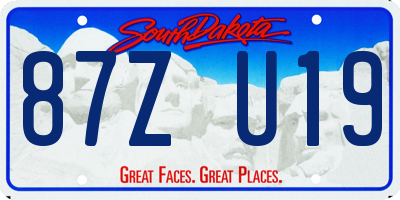 SD license plate 87ZU19