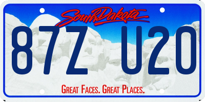 SD license plate 87ZU20