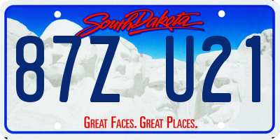 SD license plate 87ZU21